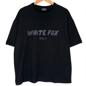 White Fox Vol 3 Black Short Sleeve Boxy Cotton T-Shirt Size M/L
